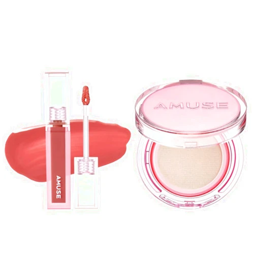 Amuse DEW POWER VEGAN CUSHION 01 PURE + DEW TINT 06 FIG DEW