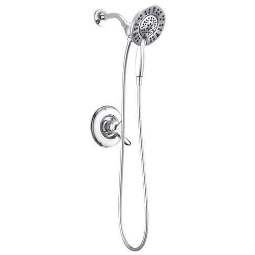Delta Faucet Linden 17 Series Dual-Function Shower Faucet, Shower Trim Kit with 4-Spray In2ition 2-in-1 Dual Hand Held Shower Head with Hose, Chrome T17294-I (Valve Not Included)