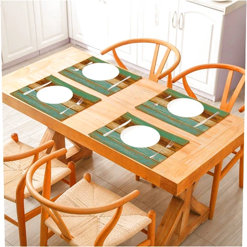 CAPSCEOLL Placemats Set of 4 Rustic Wood Texture Placemats 18X12 Inch Dinner Mats for Kitchen Dining Table Party