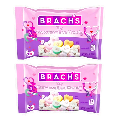 Smiling Sweets Tiny Conversation Hearts - 10 oz Bags - Pack of 2 - Smiling Sweets - Share the Fun with Everyone - Great for Parties and Gatherings - Enjoy with Friends and Family