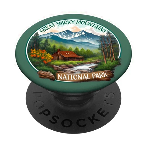 Great Smoky Mountains Apparel Accessories & Decor Great Smoky Mountains National Park Vintage Scene Souvenir PopSockets Swappable PopGrip