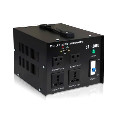 GCCSJ 2000w Voltage Transformer Converter,Step Up/Down AC Power Converter from 110v-120v to 220v-240v,Heavy Duty Converter Transformer with Circuit Breaker Protection,2 US Outlets,2 Universal Outlets