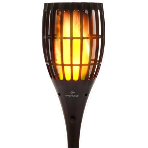 Everbeam P1 Solar Torch Light with Flickering Flame - Our Waterproof Outdoor Solar Tiki Torches Come Equipped with 96 LED Bulbs That Create A Stunning Realistic Fire Effect - 4 Pack