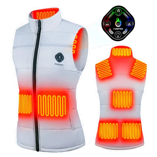 FUNPRO Heated Vest for Women, Smart Heated Jacket, Lights-out Design, Battery Pack Not Included