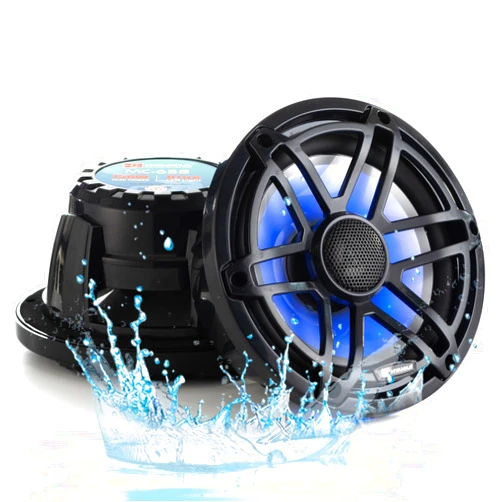 H YANKA 6.5 Marine Speakers - Powerful 750W 2-Way IP67 Waterproof Marine Stereo System with Blue LED Light, Full Range Sound, Professional Boat Speakers, No Distortion, Y35 Magnet Woofer - 1 Pair