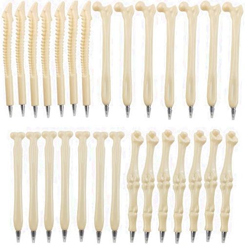 GXXMEI 28PCS Bone Ballpoint Pen Creative Novelty Pens Black Ink for Halloween Artist Doctor Nurse School Office Party