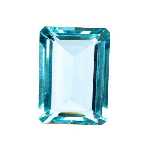 GEMHUB Faceted Blue London Topaz Approx 50 to 60 Ct. Perfect Emerald Cut Loose Gemstone for Jewelry Making