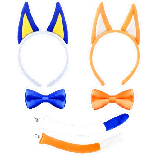 xutengy 6 PCS Blue Family Party Supplies Plush Costume，Cute Puppy Accessories for Halloween Christmas Theme Party Animal Cosplay Adult Kids