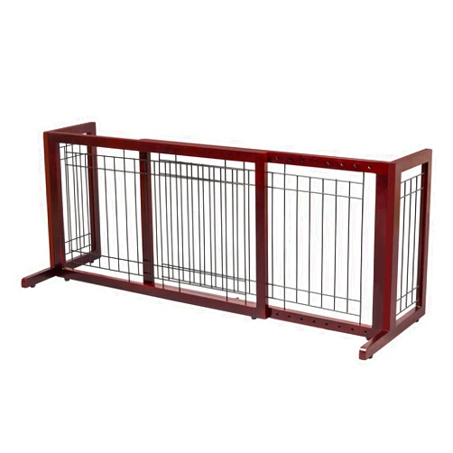 Bonnlo Free Standing Pet Gates for Dogs Indoor Dog Fence, Solid Wooden Dog Gates for The House,Doorways and Stairs, Doggie Gates for Indoors Adjustable from 40