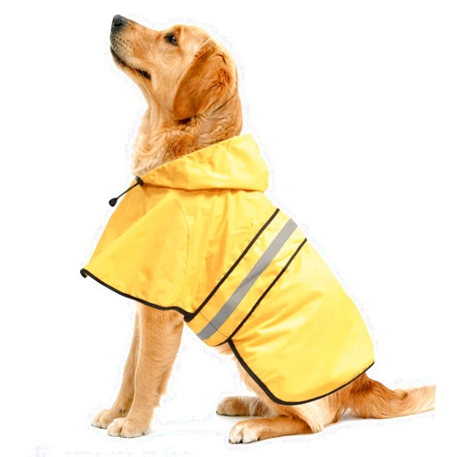 Ezierfy Reflective Dog Rain Coats - Waterproof Adjustable Pet Raincoat Jacket, Lightweight Dog Apparel & Accessories Raincoat for Small to X- Large Dogs(Yellow, Large)