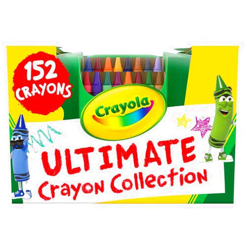 Crayola Ultimate Crayon Box Collection (152ct), Bulk Kids Crayon Caddy, Classic & Glitter Colors, Coloring Book Supplies, Gift for Kids, Ages 3, 4, 5