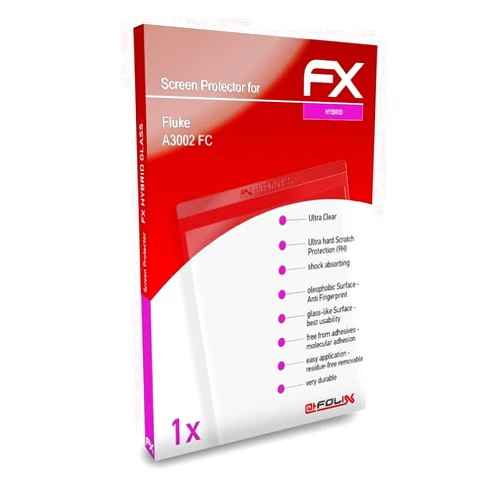 AtFoliX Plastic Glass Protective Film compatible with Fluke A3002 FC Glass Protector, 9H Hybrid-Glass FX Glass Screen Protector of plastic
