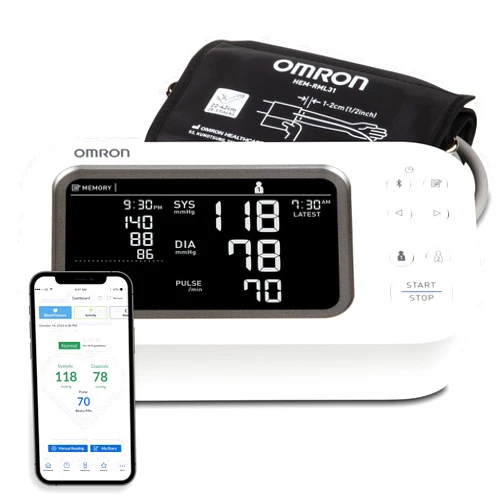 Omron Healthcare OMRON Platinum Upper Arm Blood Pressure Monitor - Clinically Validated Blood Pressure Arm Cuff - Use OMRON Connect App for Unlimited Free Measurements