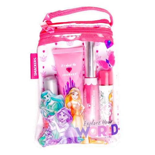 Lip Smacker Princess Glam Bag Makeup Set, Lip Balm, Lip Gloss, Nail Polish, Lotion