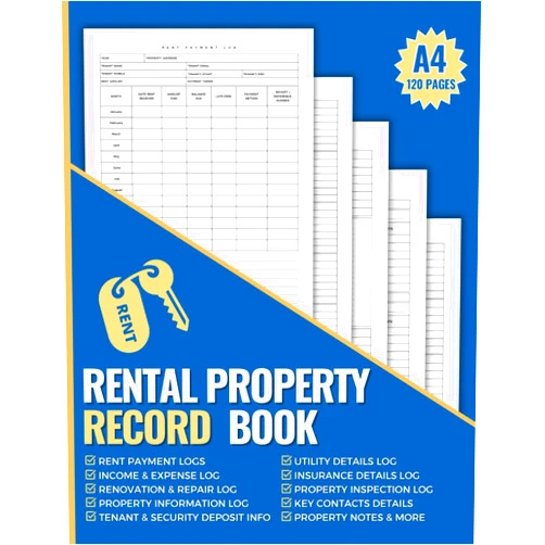 Facility Wiz Rental Property Record Book: Comprehensive Set of Logs for Property Managers & Landlords to Track Rent Payments, Income & Expenses, Insurance, Utilities & Much More