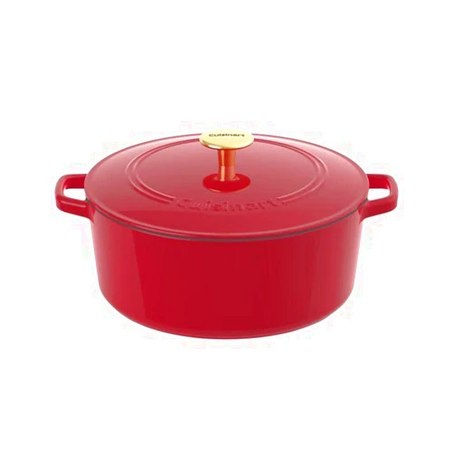 Cuisinart Chef's Classic Enameled Cast Iron Round Covered Casserole (Red, 7- Quart)