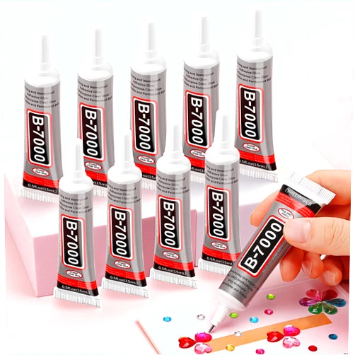 Cridoz B7000 Jewelry Glue for Rhinestones, Cridoz 10Pack Super Craft Glue with Precision Tip Multi Function Clear Glue Fabric Adhesive for Cloth Stone Metal Platic Clay Bead Jewelry Making