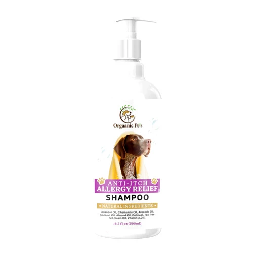 Orgaanic Pet's Anti-Itch Dog Shampoo: with 9 Natural Essential Oils and Ingredients - RELIEVES discomfort from Skin Allergies -Moisturizing - Anti-inflammatory - Calming