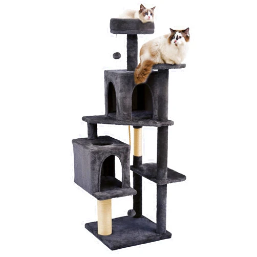 TSCOMON Cat Tree for Indoor Cat with Hang Ball, Cat Tower with Cat Condo for Adult Cat with Scratching Post,Cat bed