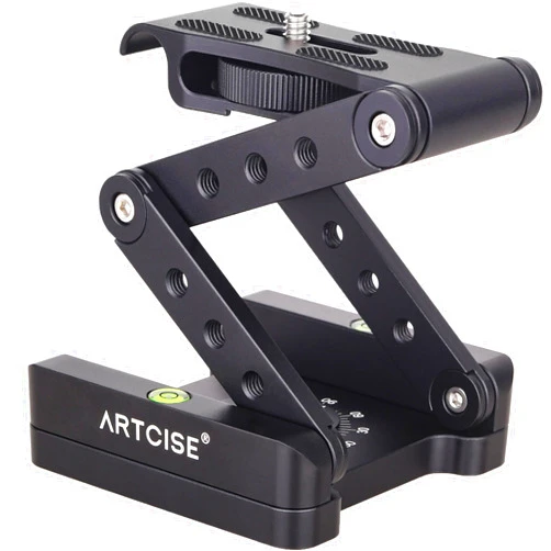 ARTCISE Z Flex Tilt Tripod Head ARTCISE CNC Aluminum Alloy All Metal Flexible Folding Z Pan 360° Horizontal Rotation Panoramic Tripod Mount for Canon Nikon Sony DSRL Camcorder Slider Max Load 6.61lb/3kg