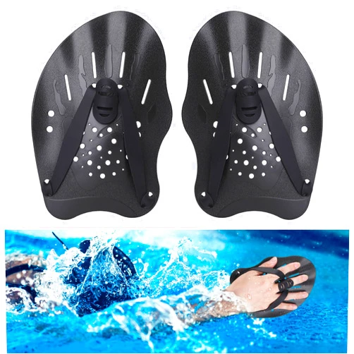 Hianjoo Swimming Hand Paddles for Adult and Junior (1 Pair), Power Strength Train Swim Fins Pool Exercise Swimming Accessories for Novice and Professional Use