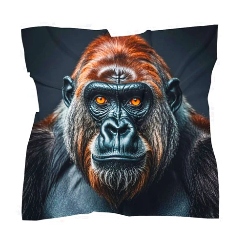 DWVSFJM A Gorilla Head Scarf Silk-Like Square Scarves Fashion Soft Headscarf Breathable Kerchiefs Lightweight Neck Scarfs For Styling Clothing Decoration 18