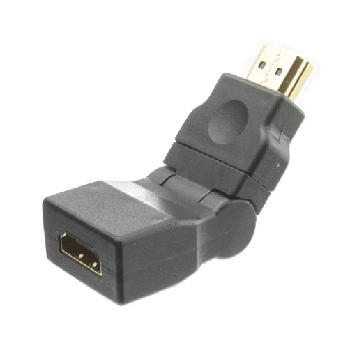 CableWholesale HDMI High Speed Swivel Adapter, HDMI Type-A Male to HDMI Type-A Female, Rotates 360 Degrees, Tilts 180 Degrees, 4K 60Hz, Black