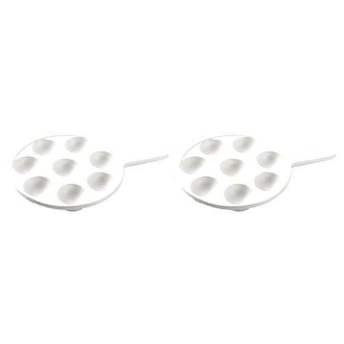 NPQPNAFC 2 pcs Multi-Function Shell Escargot Baking Plate Kitchen Serving Utensil White Plate(Whitex2pcs,24.5X15.8CMx2pcs)