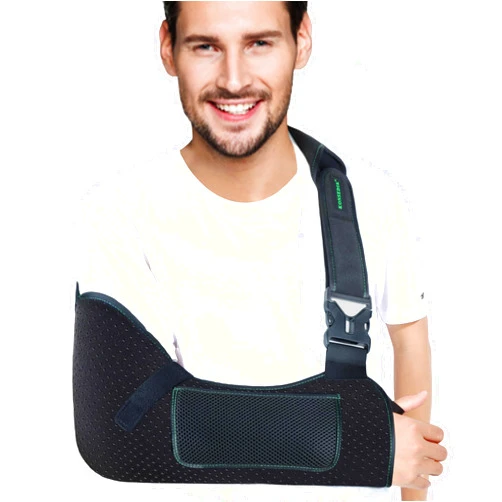 KONSEDIK Arm Sling Shoulder Immobilizer for Men&Women,Porous comfort Medical Sling with Shoulder Pad for Rotator Cuff Injury,Support for Arm,Wrist, Elbow,Clavicle Fracture Post-Surgery(Black,Medium)