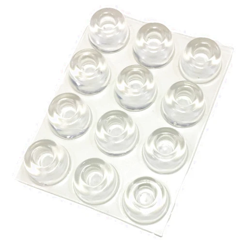 GorillaGrit Clear Self Adhesive Door Knob Bumpers (12 Pack) - Small Door Handle Stopper Wall Shield Protectors, Refrigerator Door & Headboard Sound Dampening, Electronics, Furniture, Rubber Feet - Made in USA