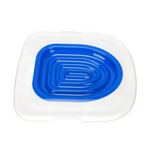 Ejoyous Cat Toilet Training Kit, Reusable Cat Toilet Trainer for Pet Cleaning, Universal Kitty Cat Potty Training Toilet System Train Cat to Use Toilet (White Tray, 1 Blue Inner Support)