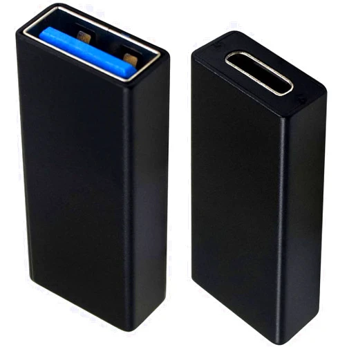 Duttek USB C to USB 3.0 Adapter, USB to USB C Adapter, USB 3.0 Female to USB C Female Adapter Connector Compatible with Google Pixel, Huawei etc 2 Pack (Black)