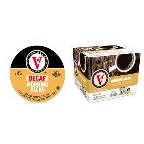 Victor Allen's Coffee Morning Blend and Decaf Morning Blend Coffee Pods for Keurig (80 Count)