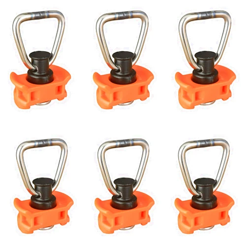 FishYuan 6 Pack Single Stud L-Track Fitting with D Ring for L Track