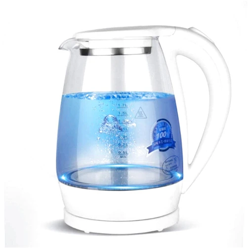 Hokcus Glass Kettle (2L) Stainless Inner Lid Electric Kettle 1500W Electric Glass Kettle with Stainless Steel Lid Hot Water Kettle,Cordless Tea Kettle with Auto-Off for Tea Make