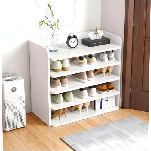 CraftThink 4 Tier Shoe Rack, Large Capacity Tall Shoe Shelf Free Standing Shoe Rack Organizer for Closet Entryway Garage Bedroom (White, 24.5