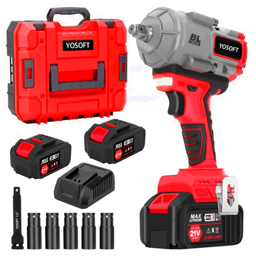 YOSOFT 1000N.m(740ft-lbs) Cordless Impact Wrench,1/2