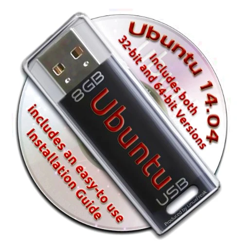 LinuxFreak Ubuntu Linux 14.04 Bootable 8GB USB Flash Drive - Contains Both 32-bit and 64-bit.