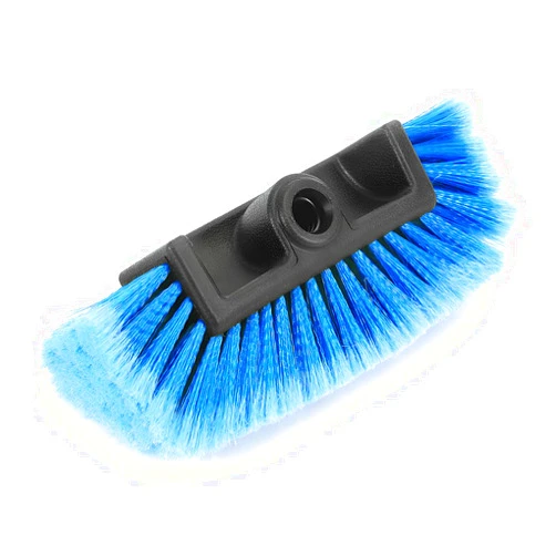 Sylvil Car Wash Brush Head, 10 Inch Automotive Wash Brush Head with Soft Bristles, Flow-Thru Dip Brush for Vehicle Boat RV Camper Truck Washing, Universal Car Accessories (Blue)