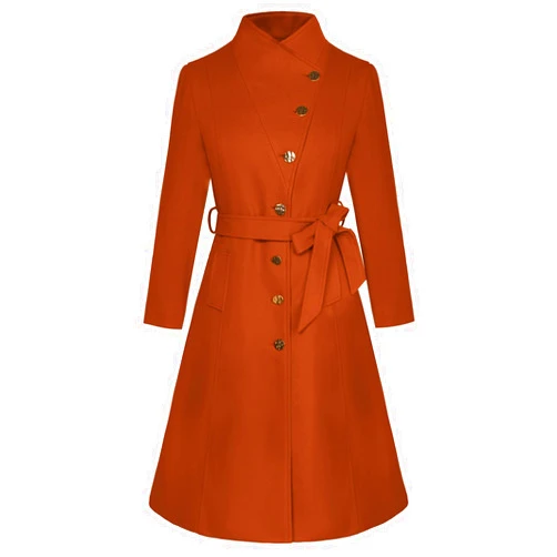 GRACE KARIN Womens Trench Coat 2024 Winter Casual Notch Lapel Single Breasted Belted Midi Peacoat with Pockets