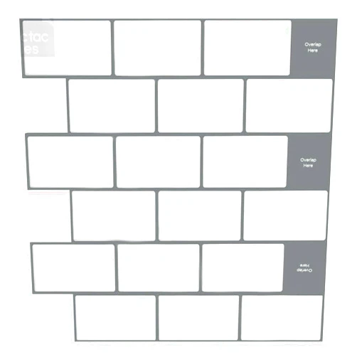 Tic Tac Tiles 10-Sheets Peel and Stick Tiles in Subway Designs (Mono Blanc)