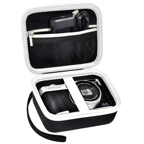 Againmore Hard Case Compatible with Hauyince/for ToAuite/for Lecnippy/for Bifevsr/for Lecran/for Saneen 4K 5K Digital Camera 48MP, Portable Camera Storage Cover-Black Bag+Grey Zipper(Box Only)