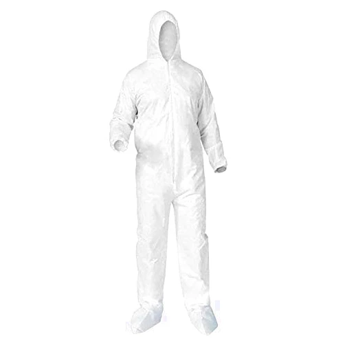 CLEANPRO Microporous Polypropylene Disposable Coveralls with Attached Hood & Boots, 25 Count