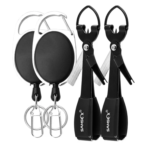SAMSFX Fishing Knot Tying Tool, Multifunctional Fly Fshing Nippers, Quickly Tie Fishing Knots for Hooks, Lures and Flies, Fishing Clippers with Retractor