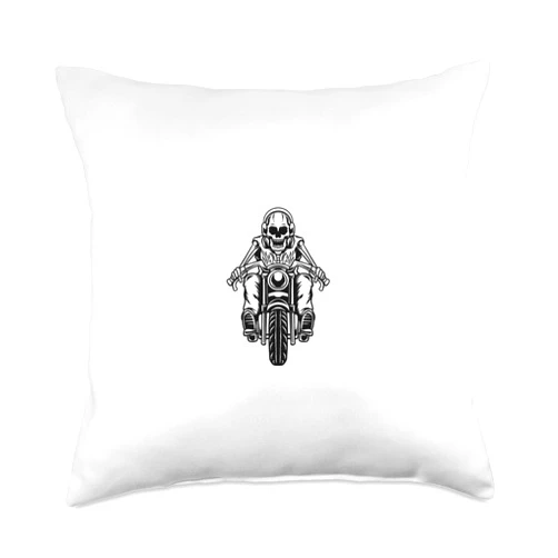 Meako Gifts Riding with The Reaper Throw Pillow, 18x18, Multicolor