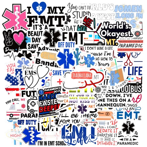 Vitzrboz Emergency Medical Technician Stickers,EMT Stickers,Ems sticker,Funny Paramedic Stickers for Water Bottle Laptop Journal Stickers,EMT Gifts