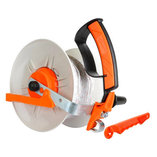 Gallagher Heavy Duty Geared Electric Fence Reel Pre-Wound with 1312' of Turbo Wire | For Paddocks, Pasture Rotation, and Portable Fencing