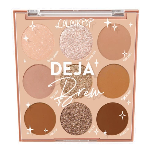 ColourPop Deja Brew Eyeshadow Palette - Cool-Toned Nude Eye Makeup Palette with Matte, Metallic and Matte Sparkle Finishes - High-Pigment Eye Makeup with a Long-Wearing Formula (0.3 oz)