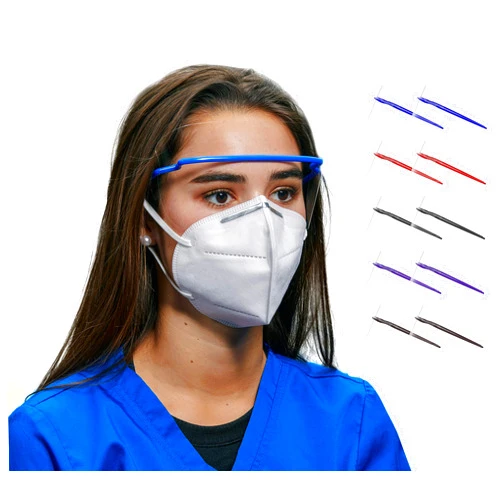 PANDORA EYEWEAR 10 Eye Shields by ICU Health - Disposable Safety Protection Glasses, Anti-Fog in 5 Colors