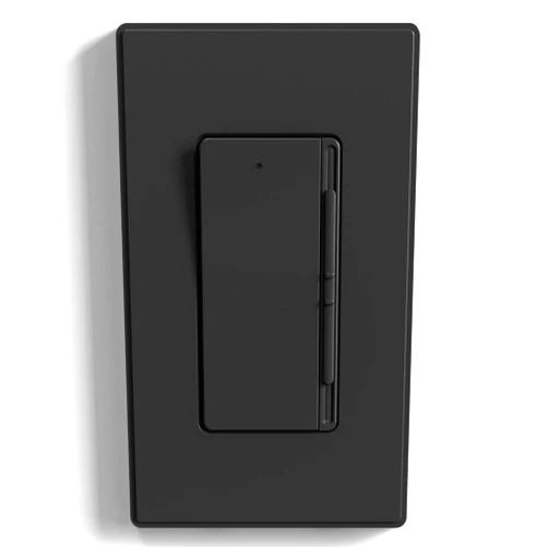 ELEGRP Digital Dimmer Switch for 300W LED/CFL and 600W Incandescent/Halogen Bulbs, Frameless Design, Slide Dimmer Light Switch, Single Pole/3-Way, Wall Plate Included, UL Listed, 1 Pack, Matte Black